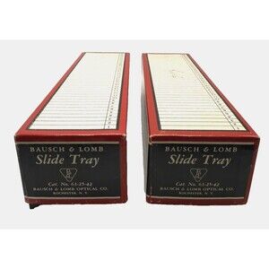 Lot of 2 Bausch & Lomb 35mm Slide Trays Cat. No. 63-25-42 Holds 40 2x2 Slides